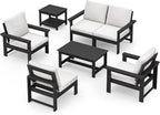 SERWALL HDPE Patio Furniture Set, 7-piece Outdoor Sectional Sofa Set, All - Image 9