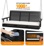 VINGLI Heavy Duty 880 LBS Patio Wooden Porch Swing Outdoor - Image 3
