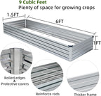 2 Pack 6x1.5x1FT Galvanized Raised Garden Beds Kit Outdoor Metal Gardening - Image 2