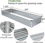 2 Pack 6x1.5x1FT Galvanized Raised Garden Bed Kit, Outdoor Metal Planter Box - Image 2
