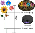 Solar Garden Stakes Lights for Outdoor Decor, 4 Pack Waterproof Metal Art Stick - Image 3