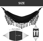 Bellzacasa Double Hammock, Heavy Duty 500 lb Load Capacity Tassels and Fishtail - Image 2