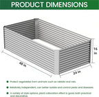 FRIZIONE 3pcs Tall 4x2ft Galvanized Raised Garden Bed Outdoor, Steel Garden Bed - Image 3