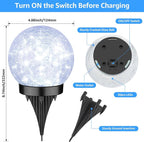 2-Pack Garden Solar Lights Outdoor, Cracked Glass Ball Light Waterproof - Image 8
