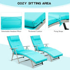 Giantex Chaise Lounge Chair for Outside, Pool Folding Reclining Beach Chair - Image 5