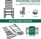 Patio Rocking Chair Outdoor Set of 4, Weather Resistant Poly Resin Oversized - Image 6