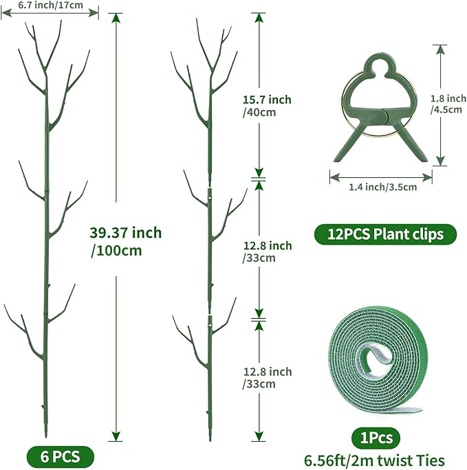 9 Pack Green Plant Support Stakes Plant Stakes - Image 2