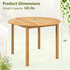 Tangkula 44" Round Outdoor Dining Table - Image 3