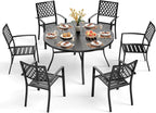 PHI VILLA 7 Pieces Outdoor Round Dining Set by PHIVILLAThepioneerofcomfortablehouseholdsupplies