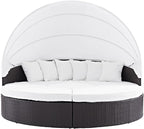Modway Convene Wicker Rattan Outdoor Patio Retractable Canopy Round Poolside - Image 6