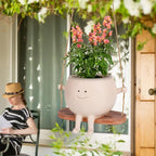 Smiley Face Flower Pot, Swinging Smiley Face Hanging Planter, Cute Swinging - Image 3