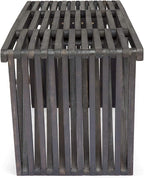 Christopher Knight Home Esme Outdoor Acacia Wood Bench, Dark Gray Finish - Image 5