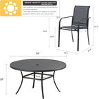 VICLLAX Patio Dining Set for 8, Outdoor Furniture Set Includes 53" Round Patio - Image 7