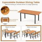 Tangkula 7 Piece Patio Dining Set, Outdoor Acacia Wood Cushioned Chairs and - Image 6