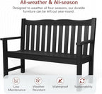 Stoog All-Weather Outdoor Bench & Chairs Set, 3-Piece Patio Furniture Set - Image 2