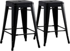 AC Pacific 24” Metal Backless Barstool Set of 2 – Country Rustic Style by ACPacific
