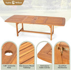 Sophia & William Acacia Wood Expandable Patio Dining Table - Image 3