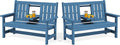 SERWALL Outdoor Bench with Cup Holder, All Weather Patio Benches with High by SERWALL
