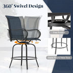 Giantex Set of 4 Swivel Outdoor Bar Stools, All-Weather Bar Height Patio Chairs - Image 4