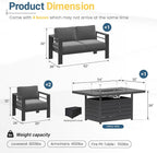 Wisteria Lane Aluminum Patio Furniture Set, 4 Piece Metal Outdoor Sofa Set - Image 2