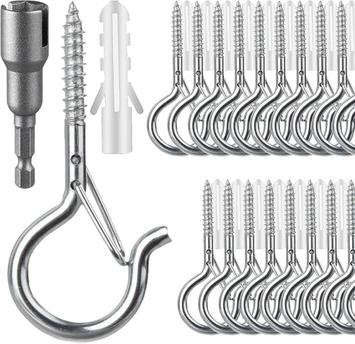 24 PCS Q-Hanger Hooks, Screw Hooks by FSAH