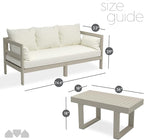 Milliard Outdoor Sofa Patio Furniture Set, Modern Wood Couch - Image 3