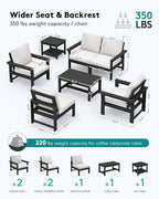 SERWALL HDPE Patio Conversation Set, 6-piece Sectional Outdoor Furniture Set - Image 2