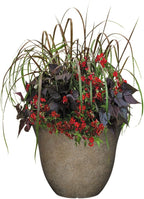 Classic Home and Garden Honeysuckle Resin Flower Pot Planter, Fossil Stone - Image 6