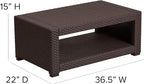 Flash Furniture Seneca Indoor/Outdoor Chocolate Brown Faux Rattan Coffee Table - Image 3