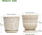 Gepege Beaded Ceramic Planter 6 Inch Set of 2 - Image 2