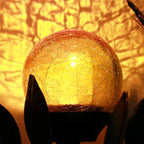 VCUTEKA Solar Lights Outdoor Metal Garden Stake Waterproof Crackle Glass Globe - Image 9