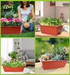 Window Box Planter, 7 Pack Plastic Vegetable Flower Planters Boxes 17 Inches - Image 7