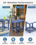 Weatherproof Outdoor Side Table, HDPE Small Outdoor Table - Image 4