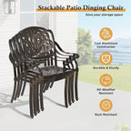 Cast Aluminum Outdoor Patio Dining Set, All Weather Outdoor Furniture Dining Set - Image 6