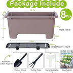 Self-Watering Rectangle Planter Boxes 8-Pack, 15.7-Inch Window Box Planter - Image 7