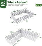 A ANLEOLIFE Set of 8, 18 Inch Tall Antique White Raised Garden Beds Kit - Image 2