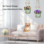 Macrame Plant Hanger with Pot, 3 Set Hanging Planters - Image 6