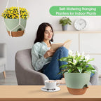 Hanging Planters for Indoor Outdoor Plants, 2 Pack Self Watering Hanging Pot - Image 5
