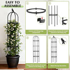 Garden Obelisk Trellis for Climbing Plants Outdoor, 6.2 FT Tomato Cage - Image 8