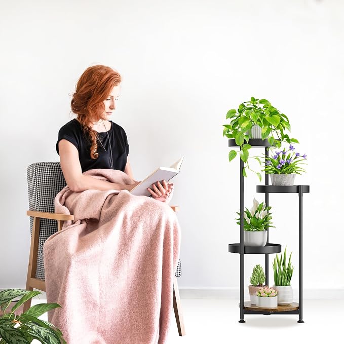 Plant Stand Indoor Outdoor Clearance, 4 Tier Metal Tall Flower Shelf Holder - Image 7