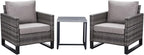 Belord Outdoor Bistro Set 3 Piece Outdoor Wicker Patio Chairs, Oversize Outdoor - Image 2