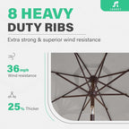 JEAREY 9FT Outdoor Patio Umbrella - Image 6