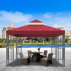 Sumfaller 10x10 FT Gazebo Replacement Canopy Top Cover Double Tiered Canopy Top - Image 5