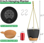 ZMTECH 8 Inch Hanging Planters for Indoor Outdoor Plants, 2 Pack Self Watering - Image 2