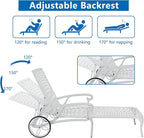 VINGLI Cast Aluminum Outdoor Chaise Lounge Chair - Image 5
