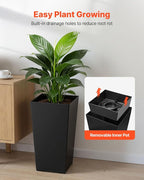 VEVOR Set of 2 Tall Planters for Outdoor Plants 22 inch, Modern Planters for - Image 5