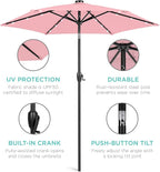 Best Choice Products 7.5ft Outdoor Solar Market Table Patio Umbrella - Image 5