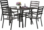VINGLI 5-Piece Outdoor Dining Set, Metal Patio Dining Set by VINGLI