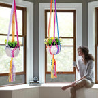 Rainbow Colorful Macrame Plant Hanger - Image 6