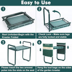 FEED GARDEN Garden Kneeler and Seat, Upgraded Foldable Gardening Stool - Image 4